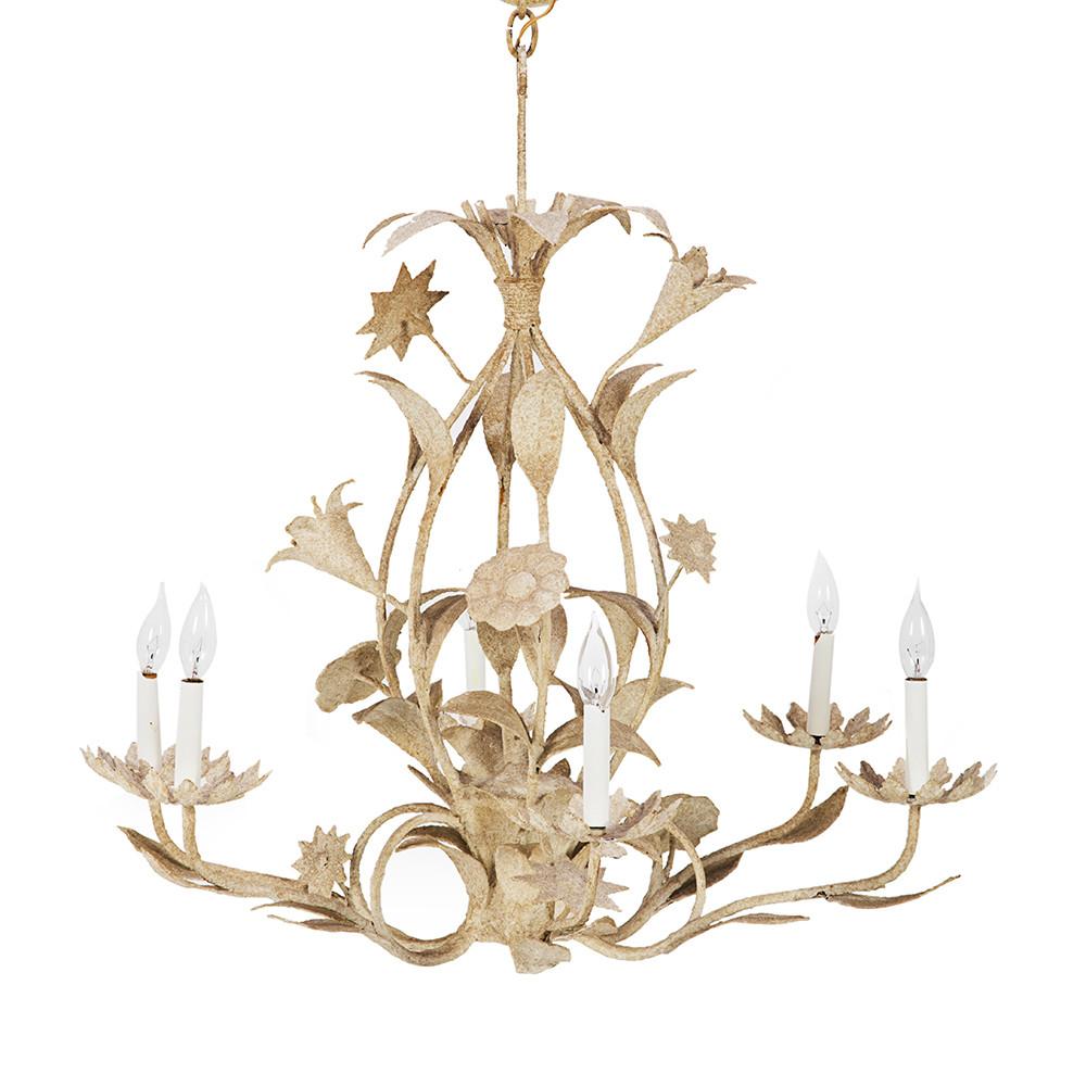Cream Floral Scroll Chandelier