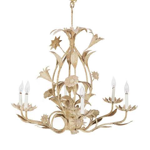 Cream Floral Scroll Chandelier