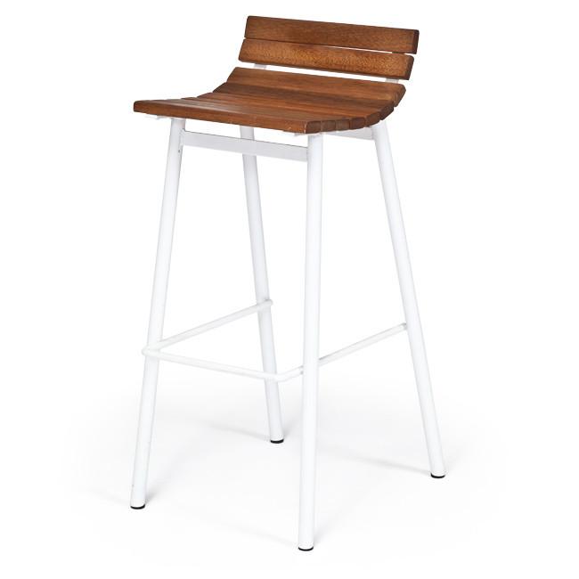 Modernica White Teak Counter Stool