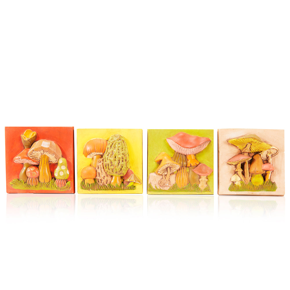 Red Ceramic Mushroom Art (A+D)