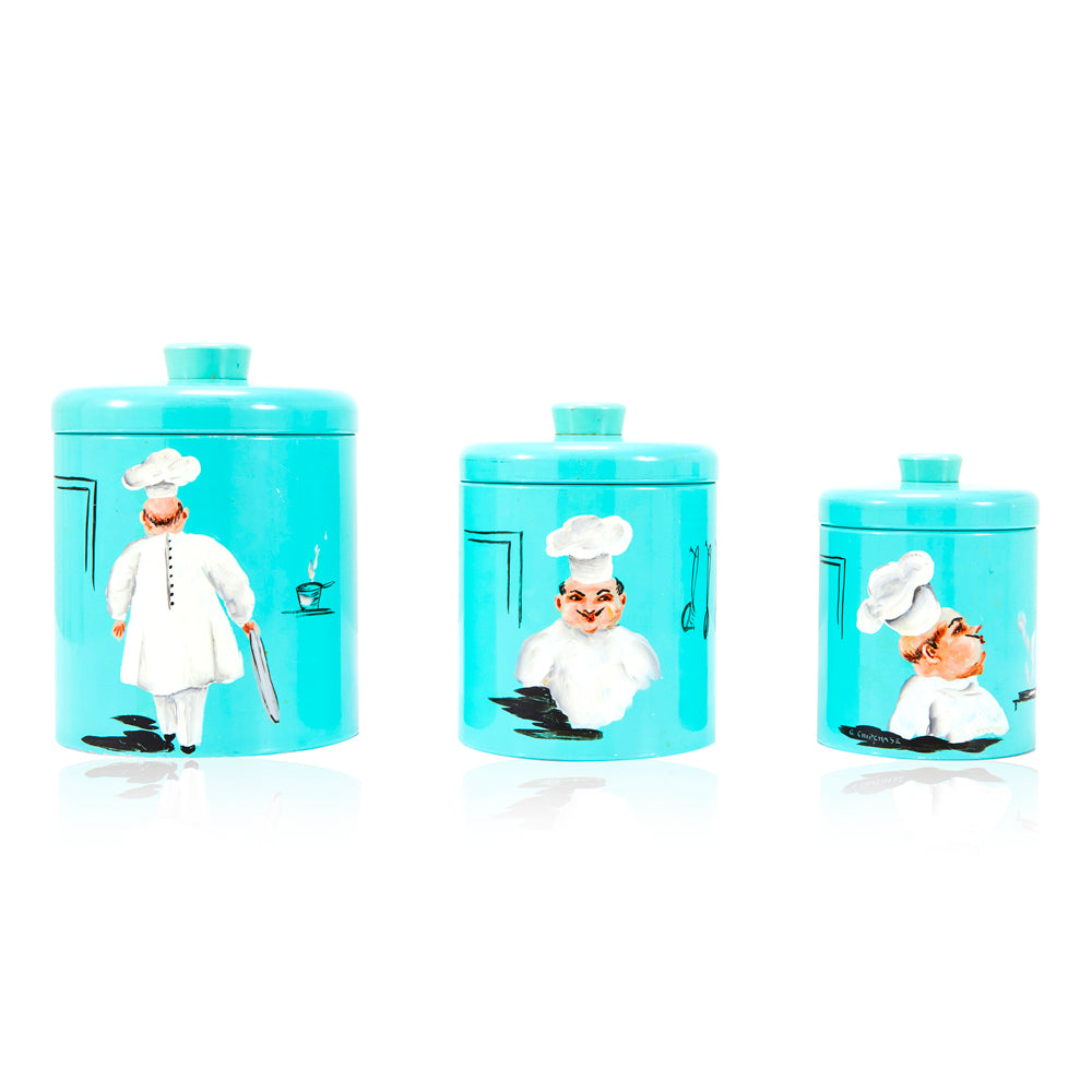 Blue Metal Chef Cookie Jar - Large (A+D)