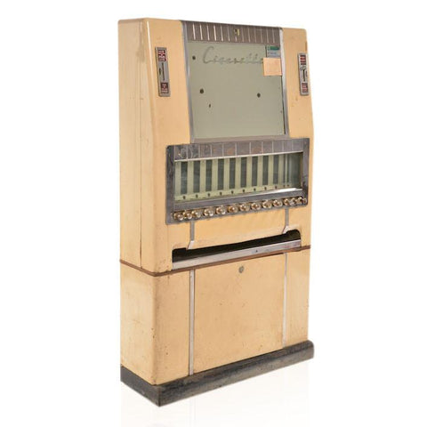 Beige and Silver Cigarette Vending Machine