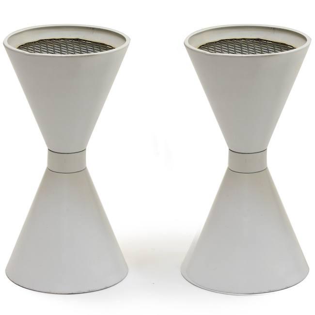 White Hourglass Double Funnel Planter