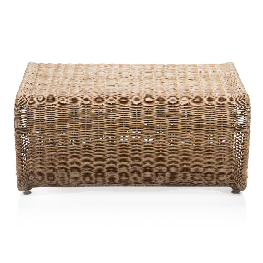 Miller Fong Cutout Square Wicker Ottoman