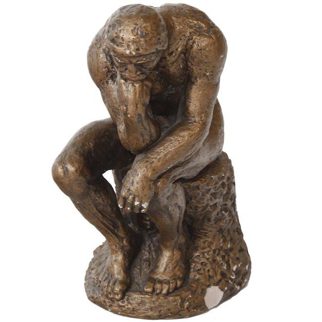 Bronze Thinking Man Sculpture
