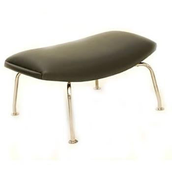 Black Leather Ox Ottoman