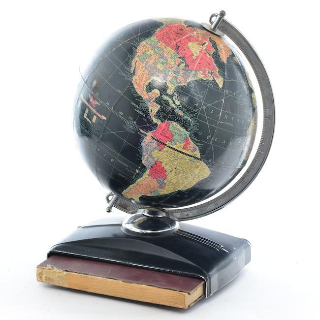 Black Globe on Bookstand