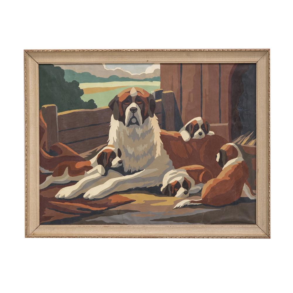 1044 (A+D) PBN - St. Bernard & Puppies