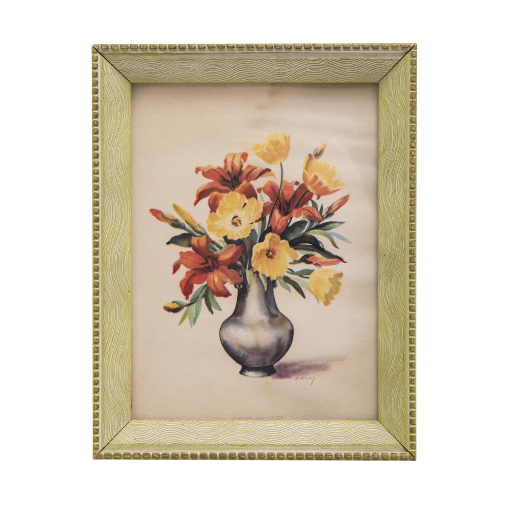 1068 (A+D) Green Framed Floral