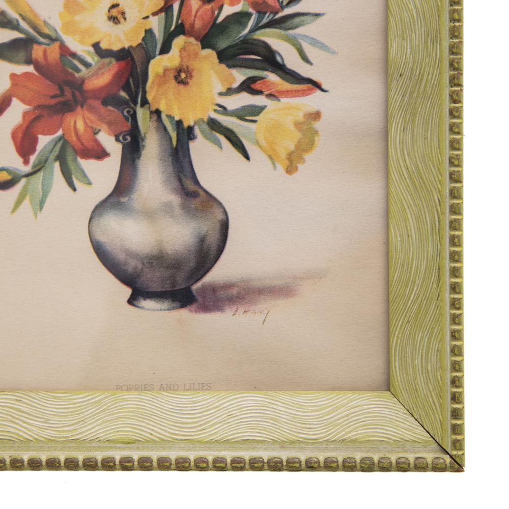 1068 (A+D) Green Framed Floral