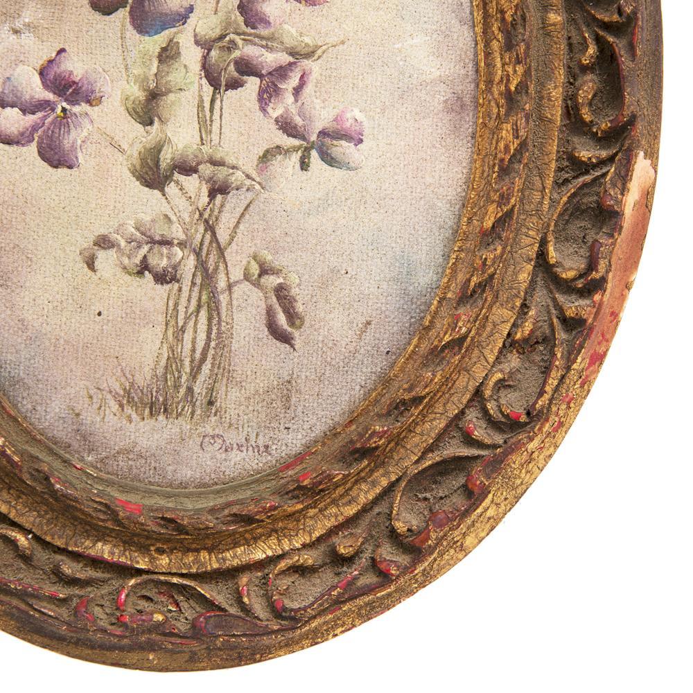 1071 (A+D) Purple Floral Oval