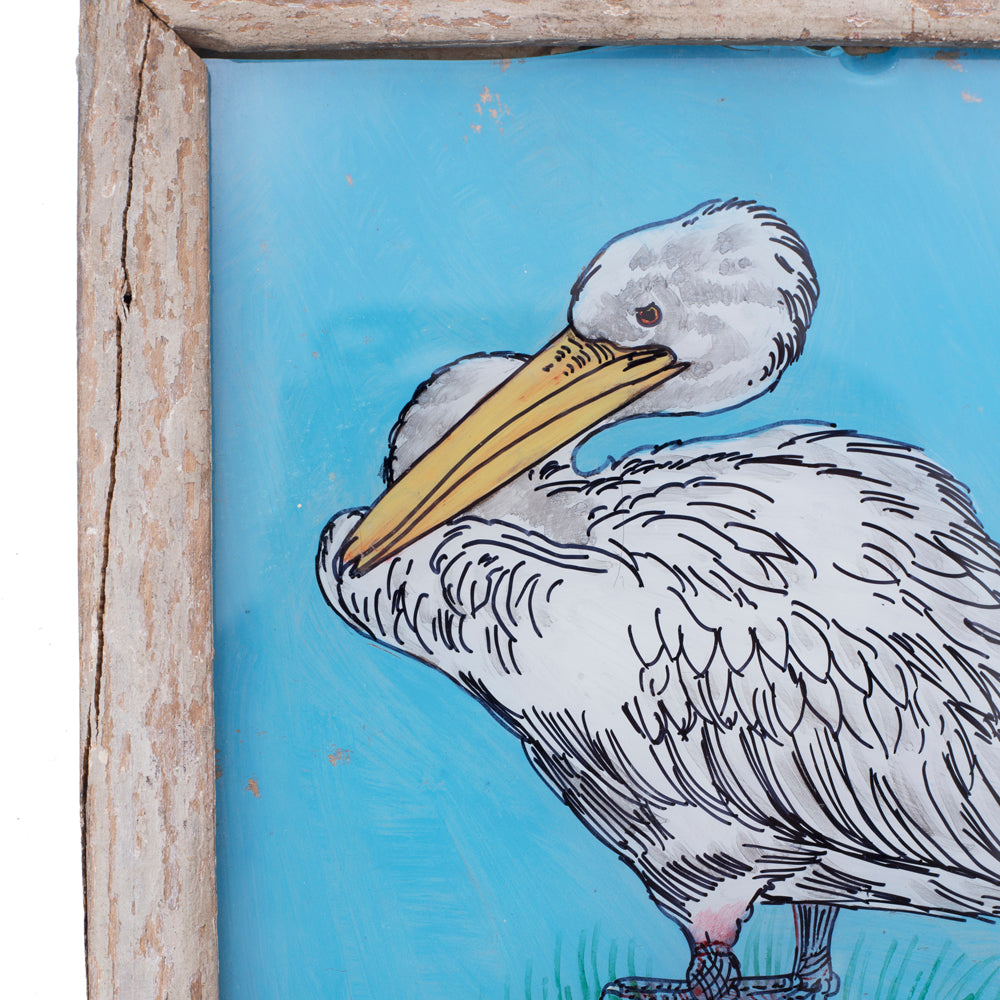 1113 (A+D) India Glass White Stork