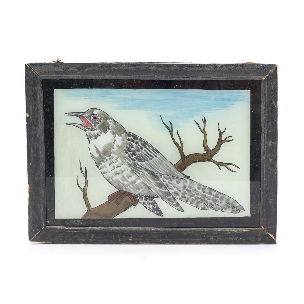 1114 (A+D) India Glass Grey Bird