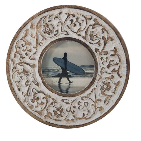 0915 (A+D) Carved Wood Surfer