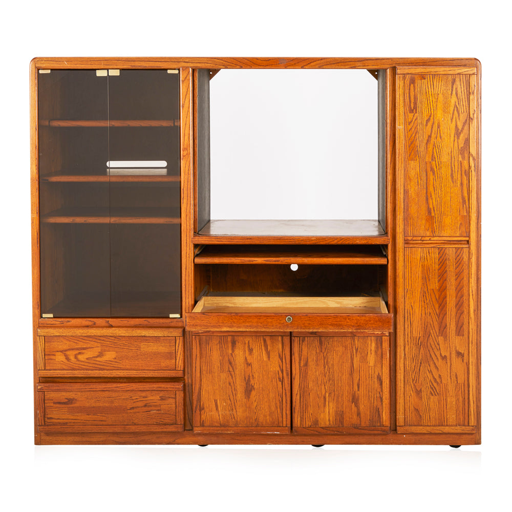 Large Wood Entertainment Media Storage Unit