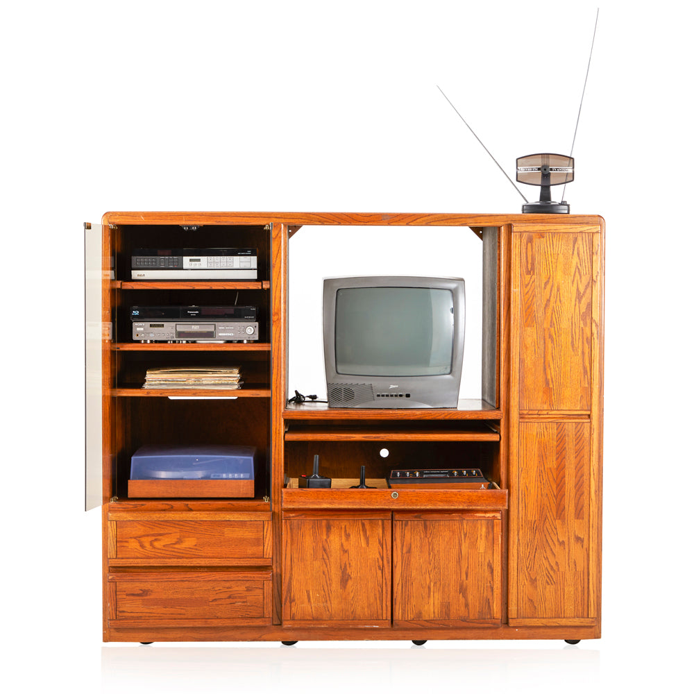 Large Wood Entertainment Media Storage Unit