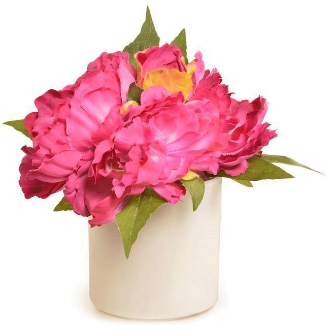 White Ceramic Jar with Pink Flowers (A+D)