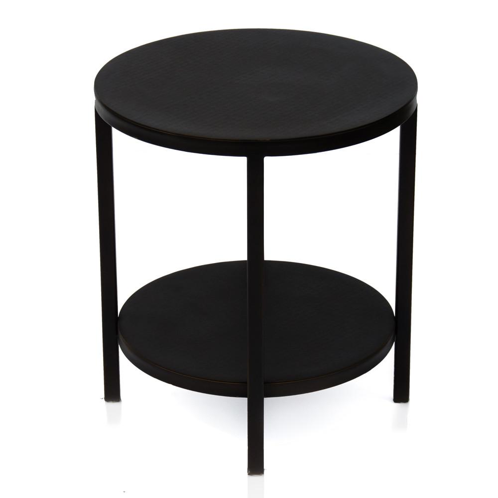 Black Metal 2-Tier Side Table