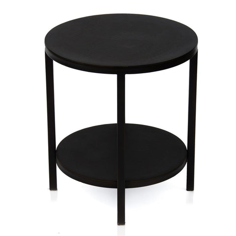 Black Metal 2-Tier Side Table