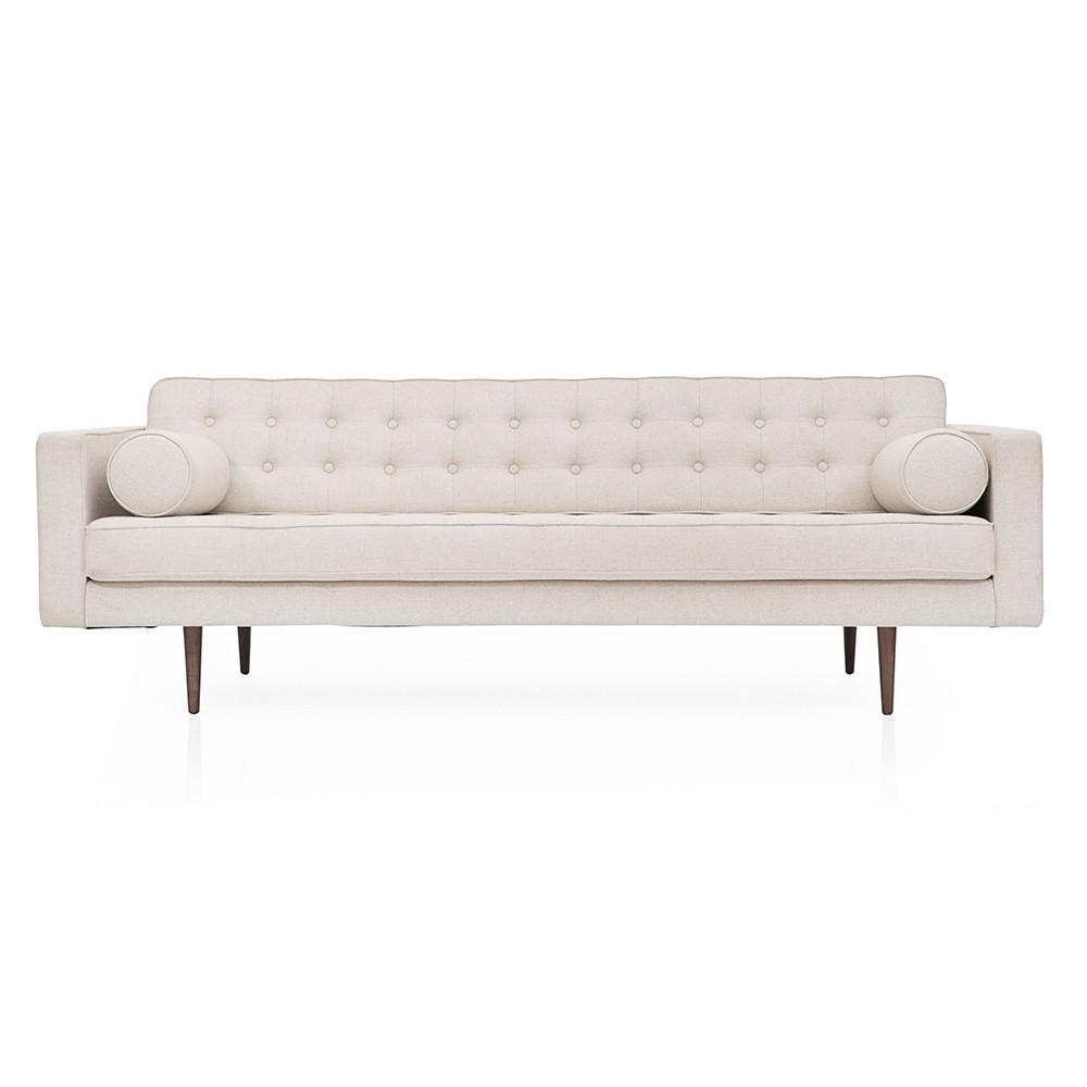 White Cream Low Back Modern Sofa