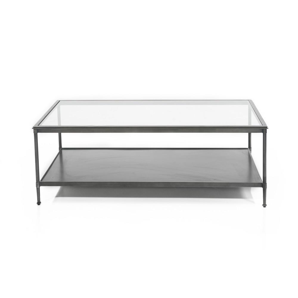 Black & Glass Top Contemporary Coffee Table