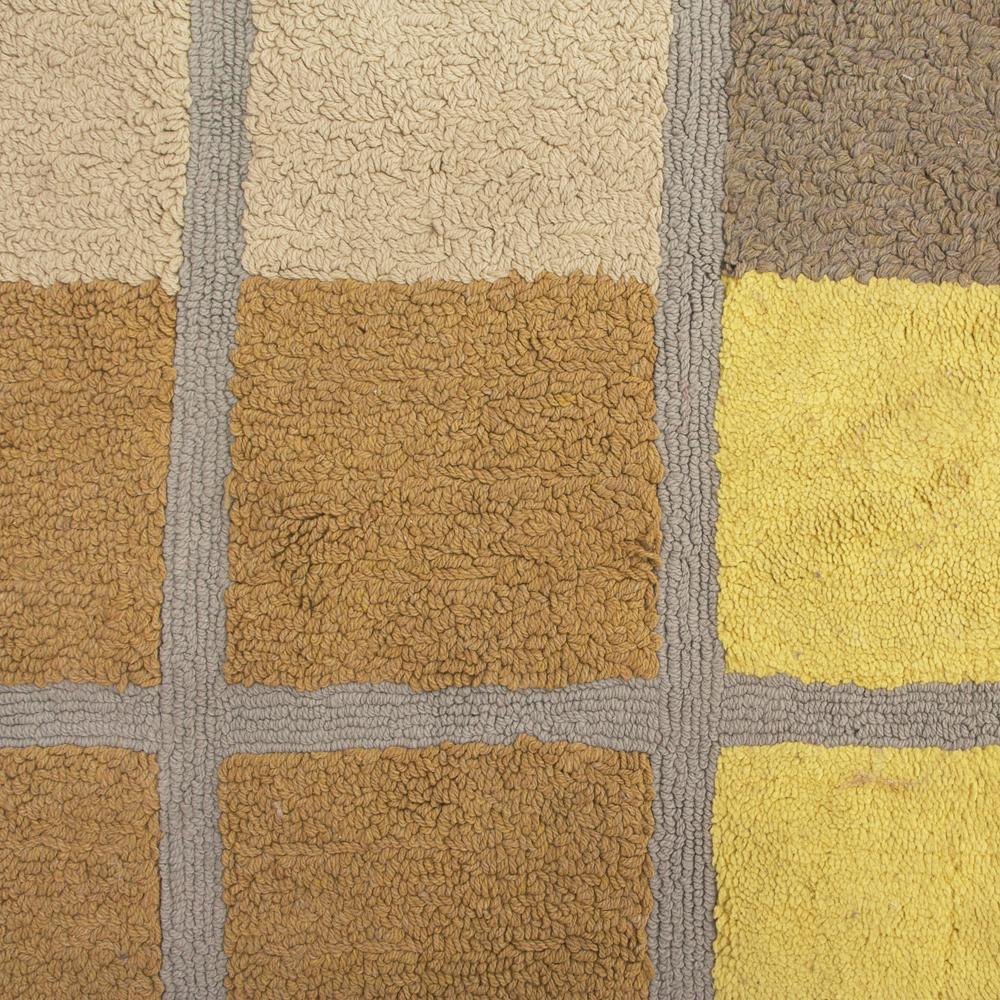 Yellow and Brown Plaid Rug