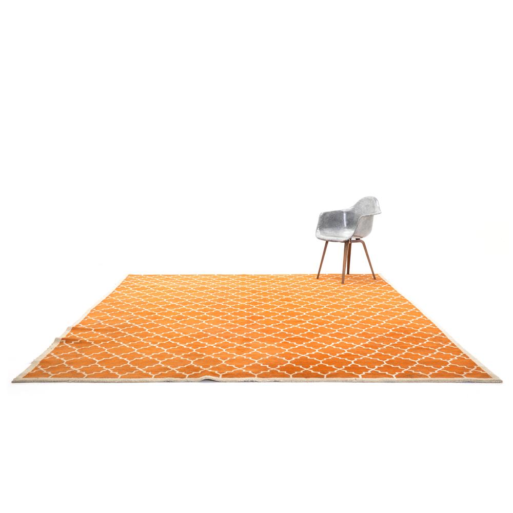 Orange Graphic Moroccan style Rug