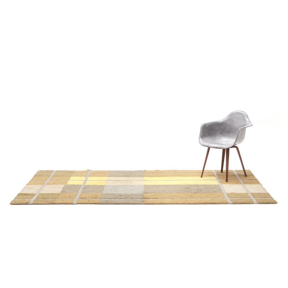 Yellow and Brown Plaid Rug
