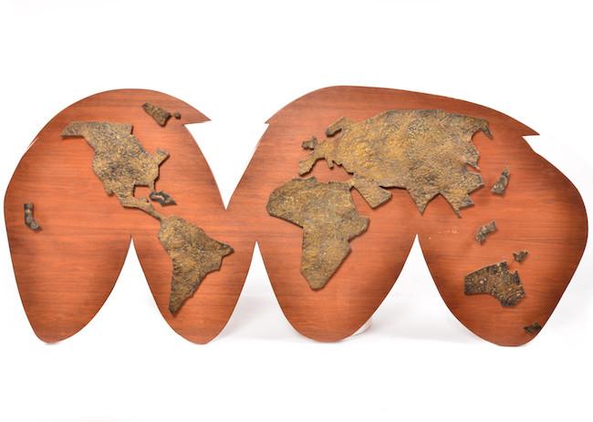World Map Wood Wall Hanging