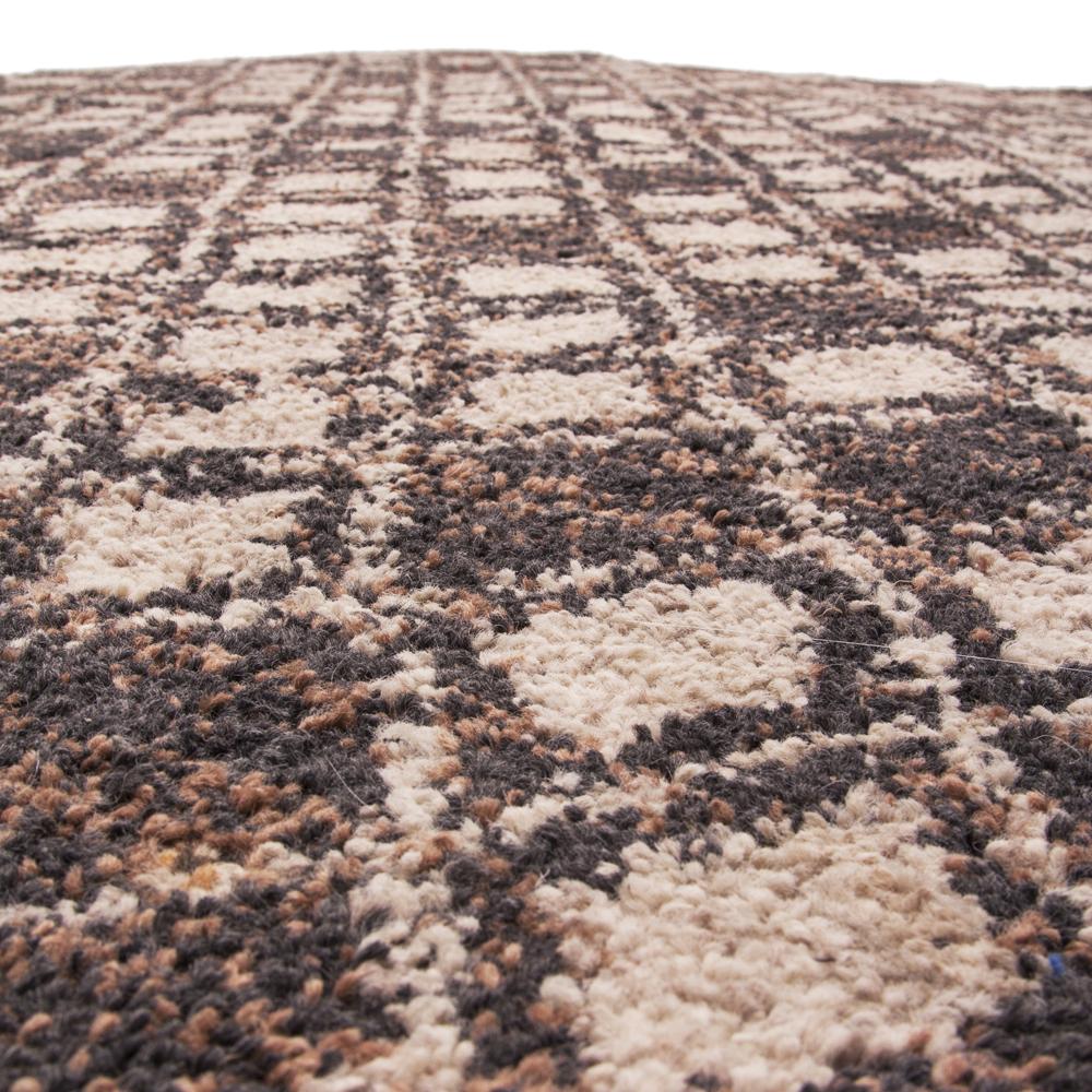 Brown and Cream Diamond Pattern Rug