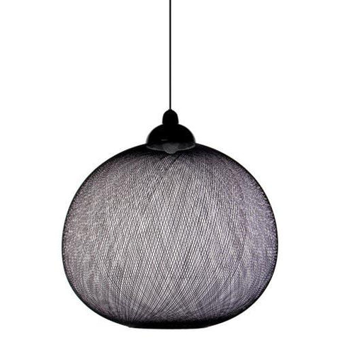Black Large Spun Webbing Globe Pendant Lamp