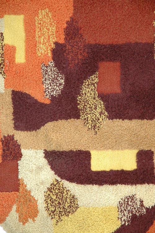 Orange, Brown & Yellow Circular Rug
