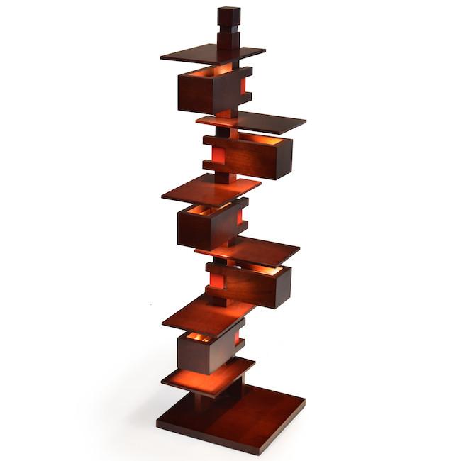 FLW - Taliesin Dark Wood Table Lamp