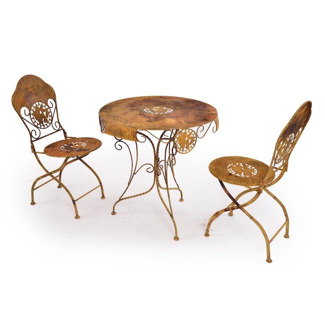 Brass Rustic Outdoor Cafe Table