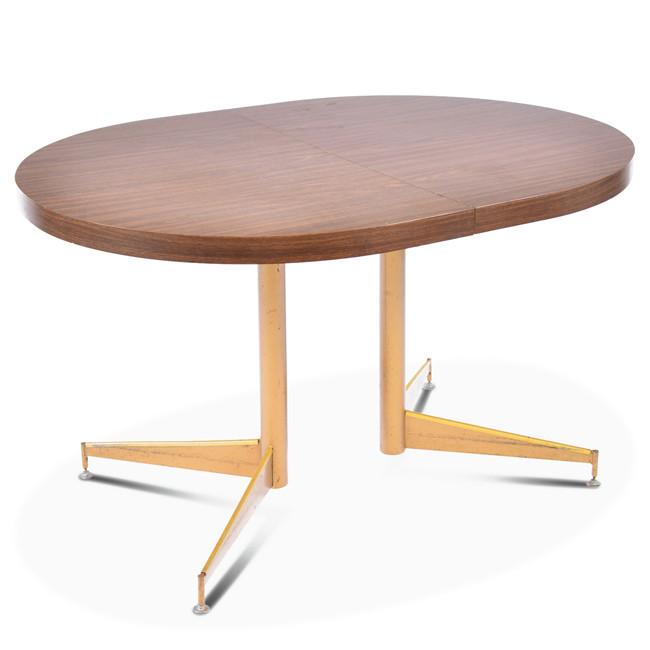 Oval Vintage Wood Top Dining Table