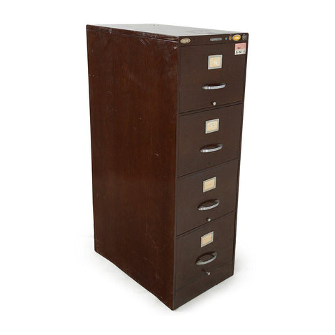 Brown Wood Filing Cabinet