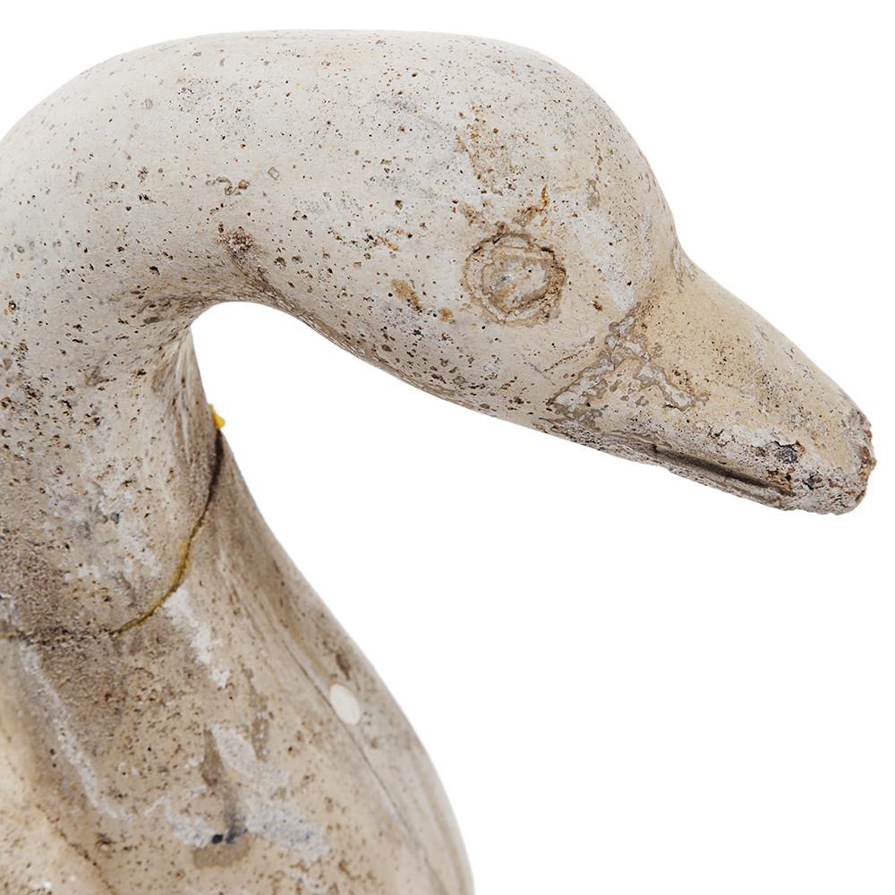 Grey Cement Duck Sculpture