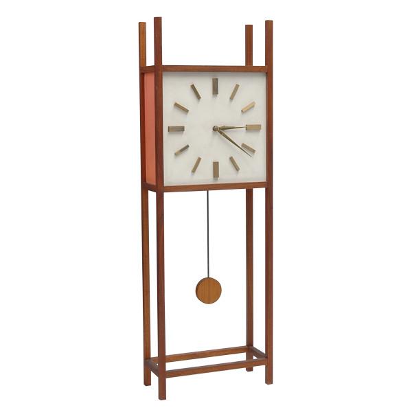 Mid Century Wood Mini Grandfather Clock Sculpture