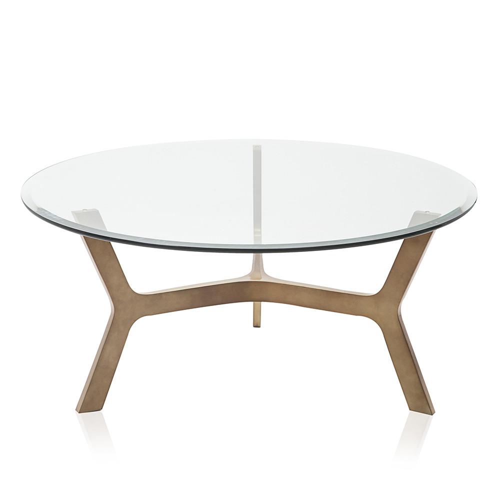 Glass & Bronze Elf Circular Coffee Table