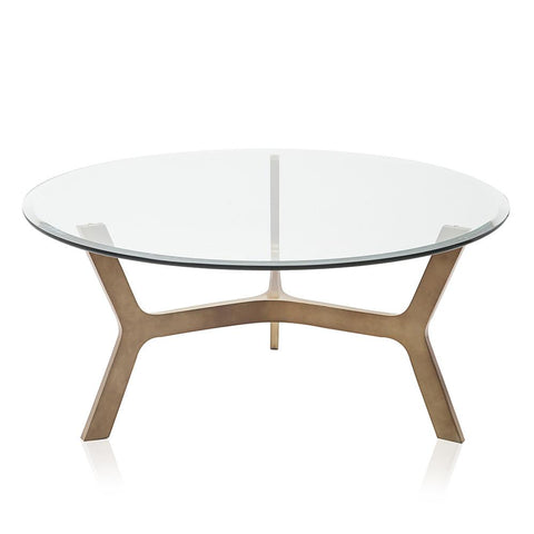 Glass & Bronze Elf Circular Coffee Table