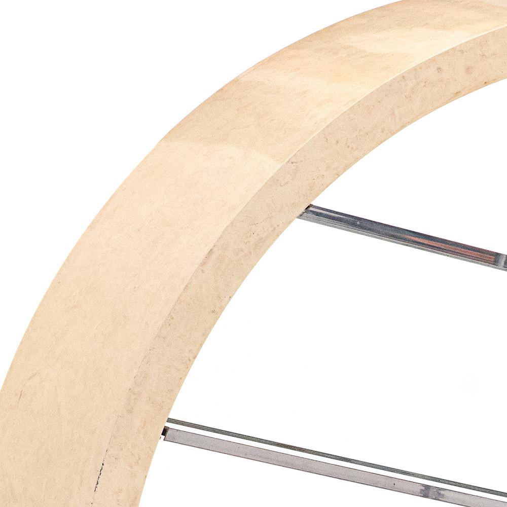 Cream Circular Shelving Unit with Glass Shelves