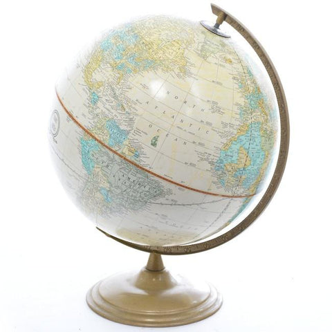 White Globe on Metal Round Stand