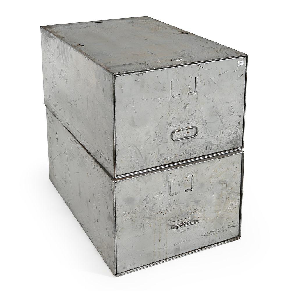 Set of Silver Filing Cabinets