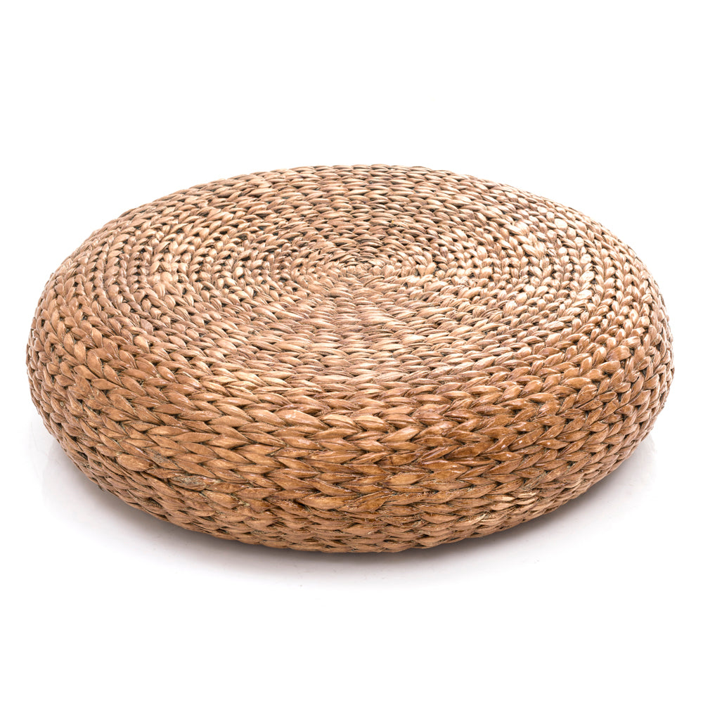 Wicker Small Flat Raffia Ottoman
