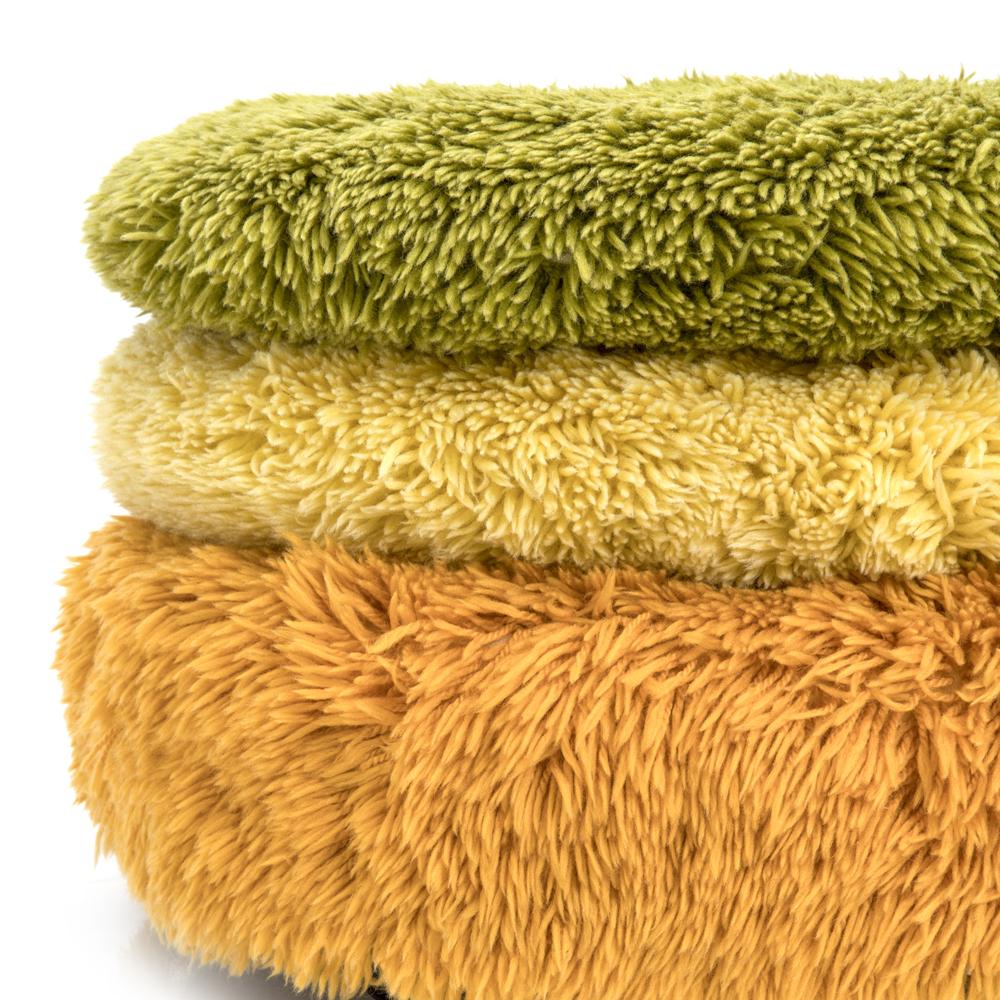 Yellow Shag Round Floor Pillow