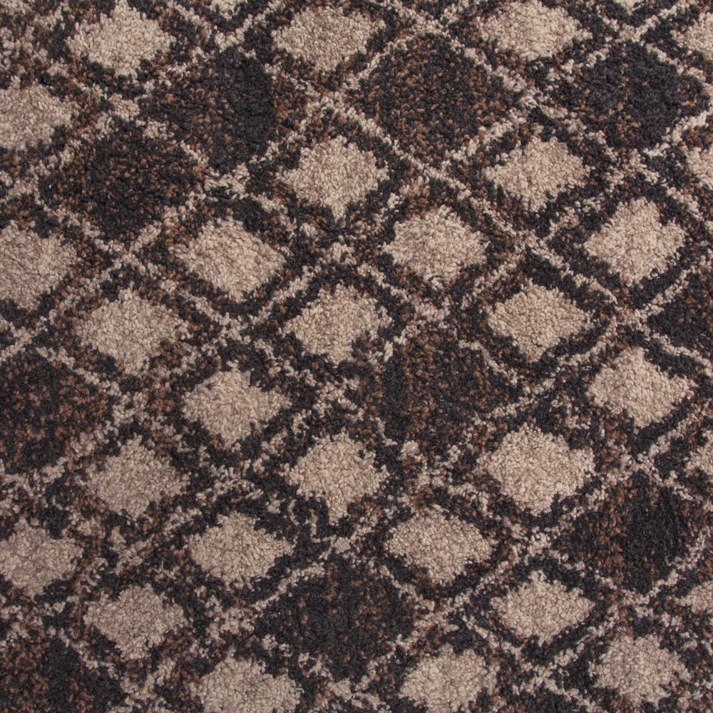 Brown and Cream Diamond Pattern Rug