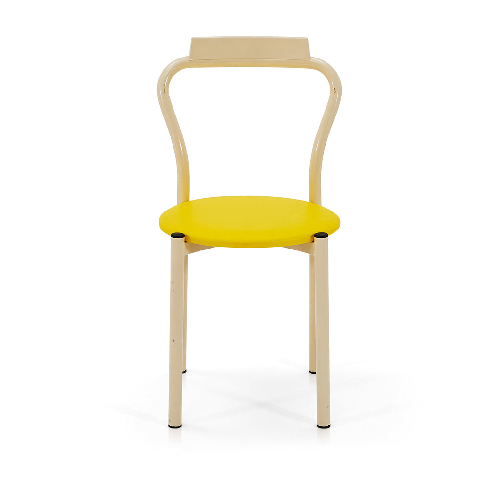 Yellow & Cream Simple Circle Dining Chair