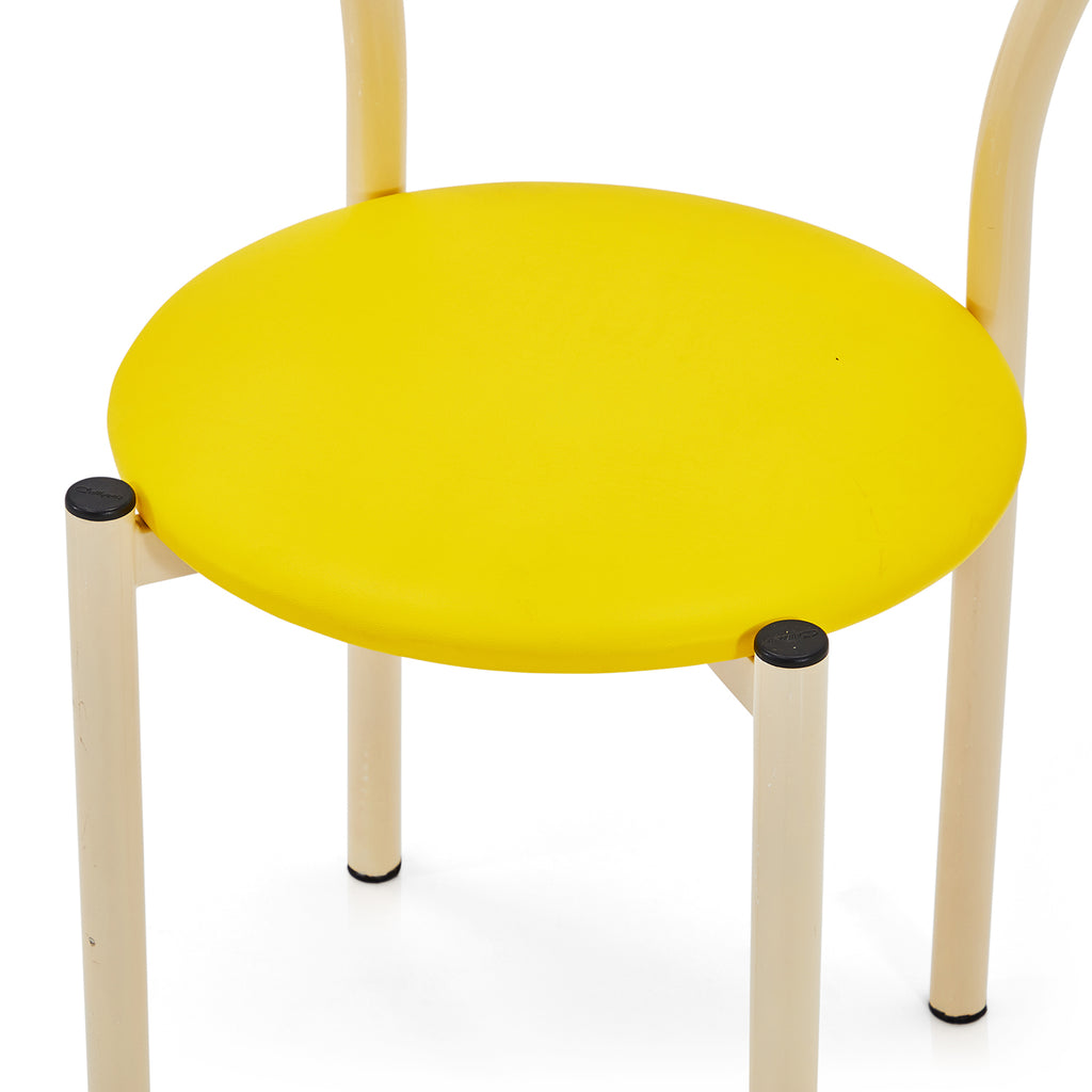 Yellow & Cream Simple Circle Dining Chair