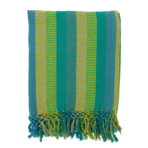 Green and Blue Stripe Throw