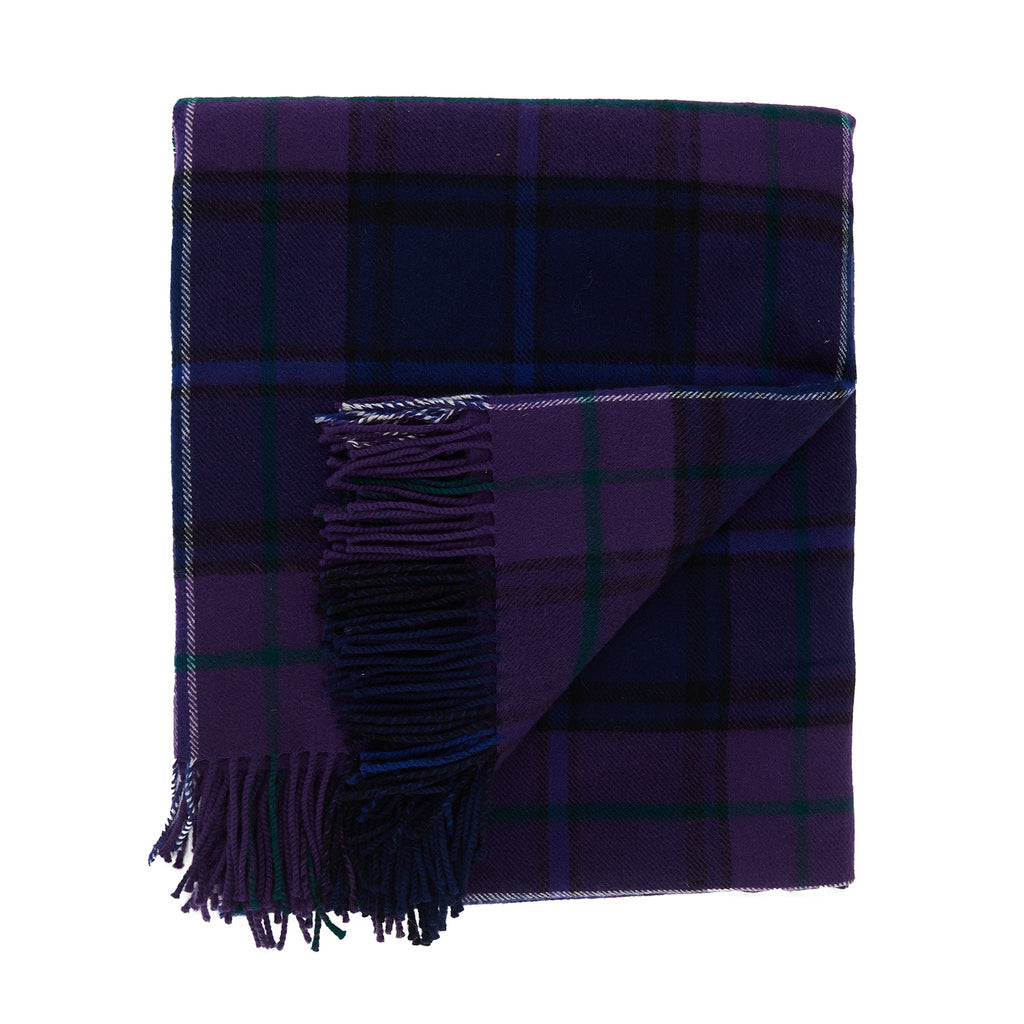 Purple and Blue Plaid Throw